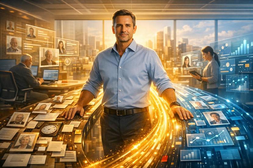 Symbolbild zum demografischen Wandel: ältere und jüngere Beschäftigte in einem Unternehmen