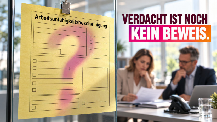 Arbeitnehmerin übergibt eine Krankmeldung, während der Arbeitgeber die rechtlichen Handlungsmöglichkeiten prüft
